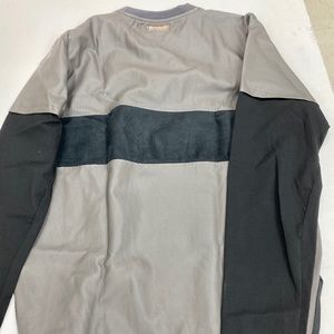NEW FORTE GREY LEATHER LONG SLEEVE SWEATSHIRT!